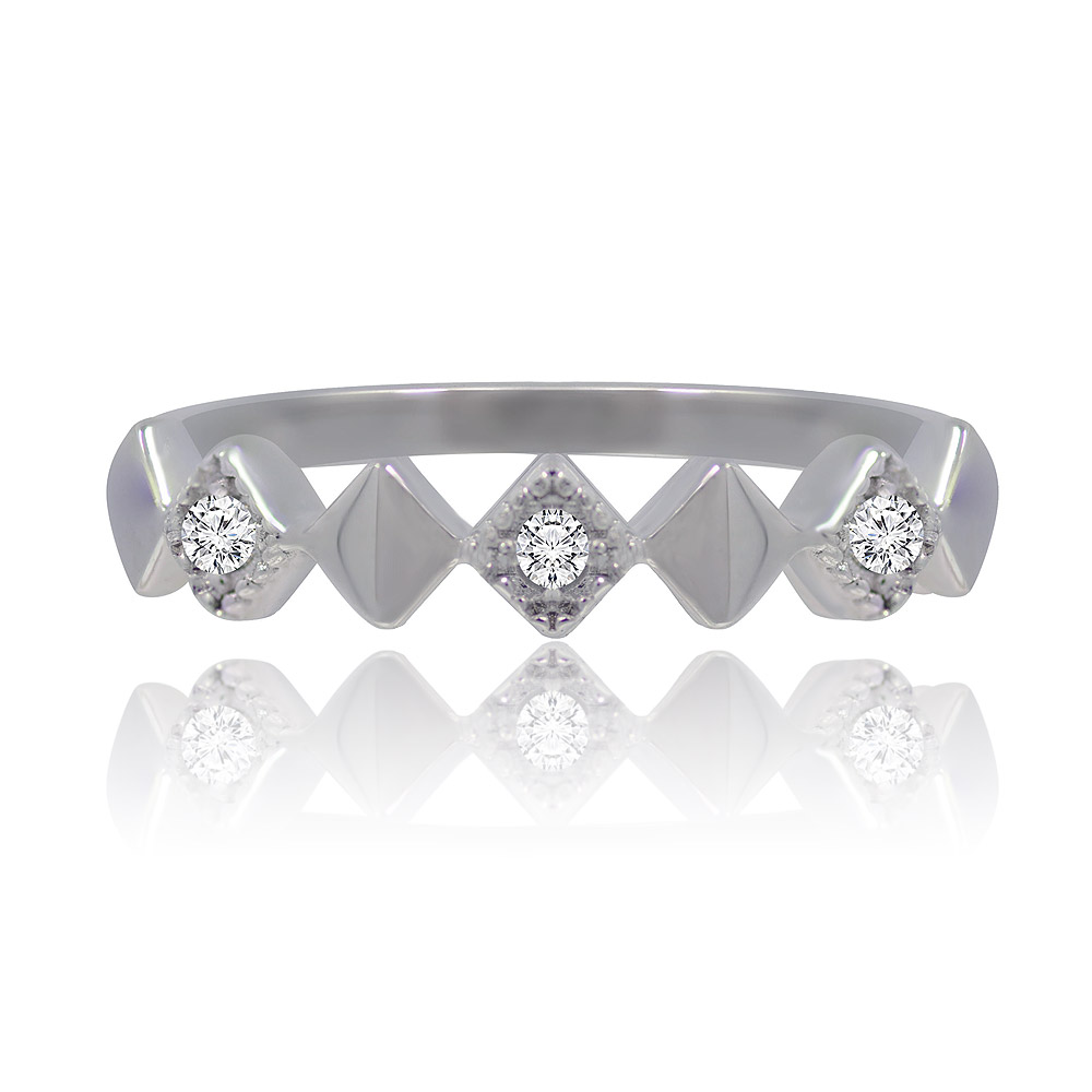 Square Accent Wedding Band